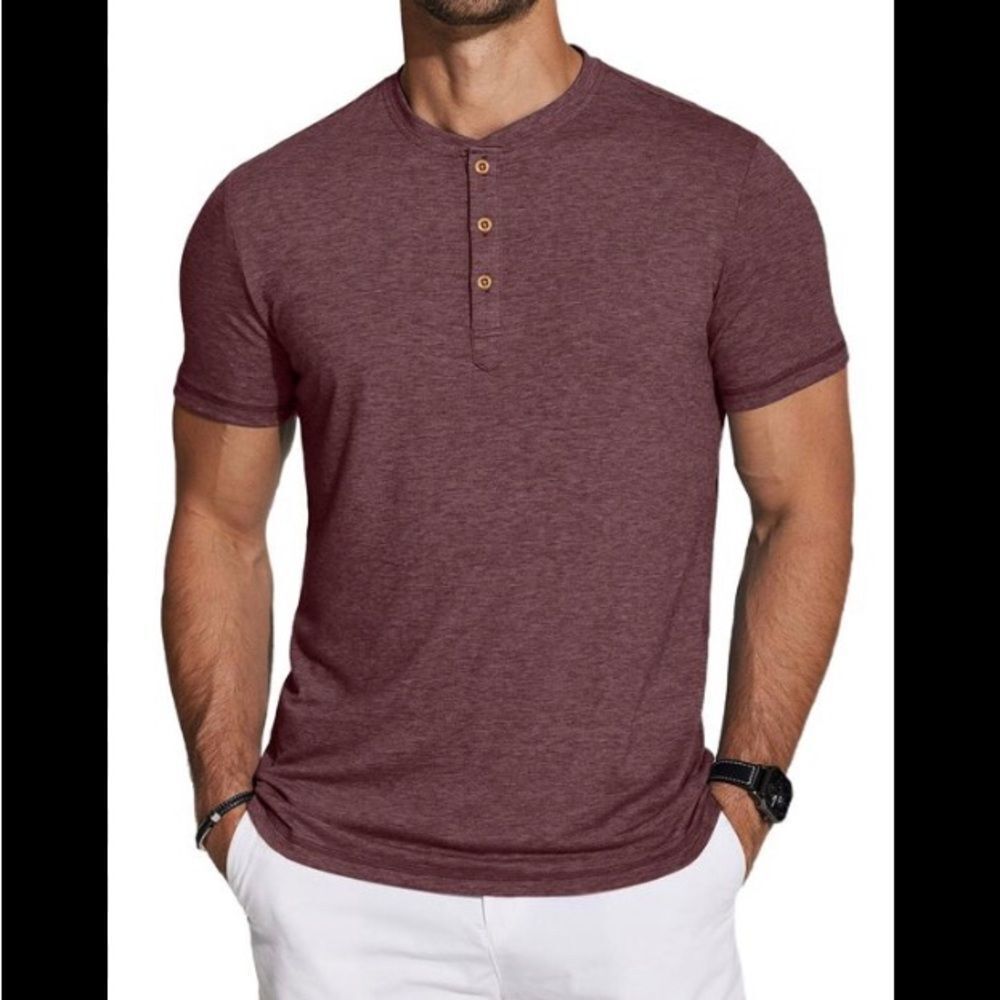 American Eagle Outfitters Maroon Henley Shirt